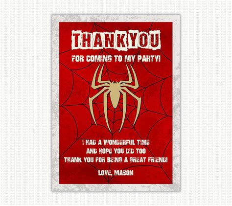 Spiderman Thank You Cards Printable